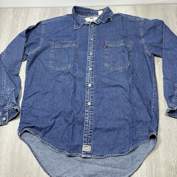 Large Men's Levis Jean Jacket Red Tab 100% Cotton Coat - Picture 1 of 14